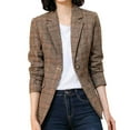 thumbnail image 1 of Wovix Womens Tweed Blazers Casual Long Sleeve Double Open Front Blazer Jackets Plaid Blazer Jacket - Fully Lined Business Lapel Elegant Coat with Pockets Work Suits, 1 of 4