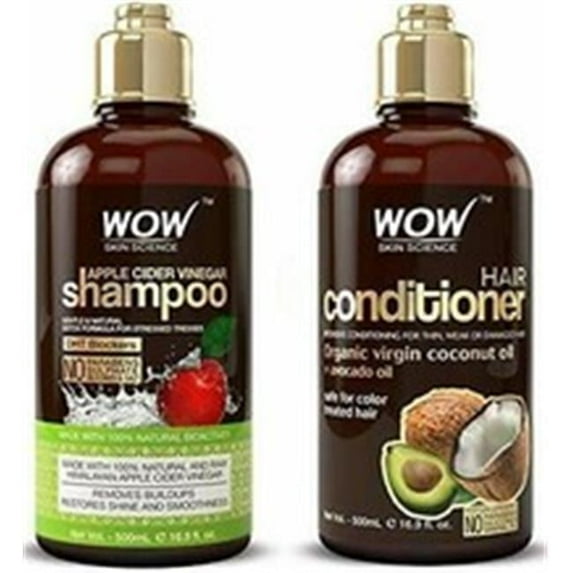 Wow Apple  Cider Vinegar Shampoo & Hair Conditioner Set, All Hair Types