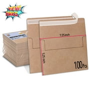Wow Bags Blank Invitation Envelopes 5.25x7.25 for 5x7 Cards Photos A7 5-1/4 x 7-1/4 inches Kraft Brown Envelopes Self-Seal 100 Pcs