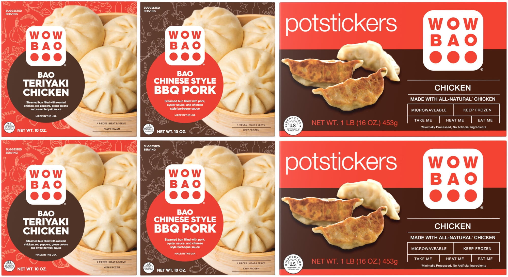 Wow Bao® Bao and Potsticker Combo, 10.08 oz 16 oz, 6 Pack (Frozen