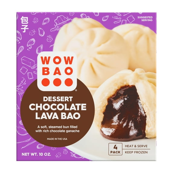 Wow Bao Chocolate Lava Cake Dessert Bao, 4 Count, Frozen
