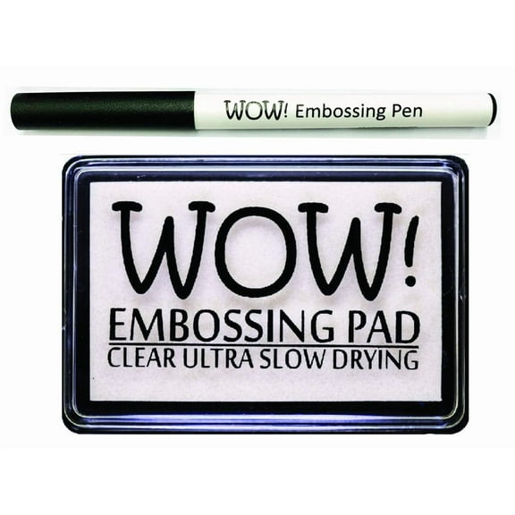 Wow Clear Embossing Ink Pad Ultra Slow Drying WV02 and Embossing Pen WV04 - Bundle 2 Items
