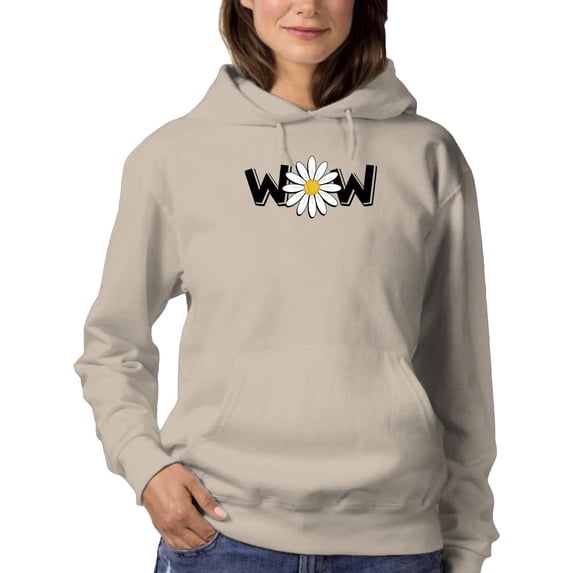 Wow Daisy Banner. Hoodie Women -Image by Shutterstock, Female 3X-Large