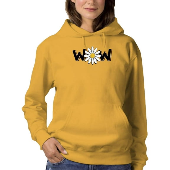 Wow Daisy Banner. Hoodie Women -Image by Shutterstock, Female 4X-Large