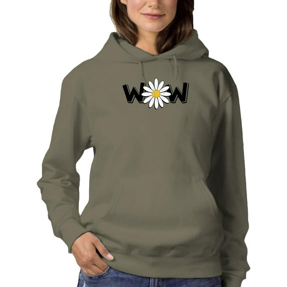 Wow Daisy Banner. Hoodie Women -Image by Shutterstock, Female Small