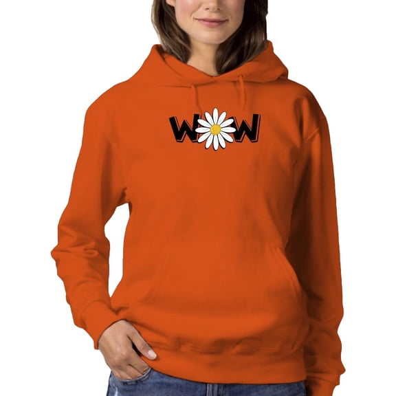 Wow Daisy Banner. Hoodie Women -Image by Shutterstock, Female XX-Large