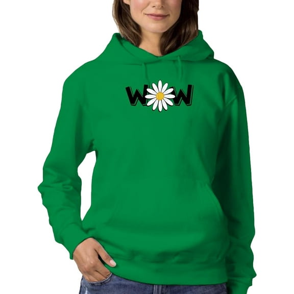 Wow Daisy Banner. Hoodie Women -Image by Shutterstock, Female x-Large