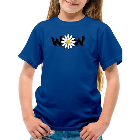 Wow Daisy Banner. T-Shirt Juniors -Image by Shutterstock, Large