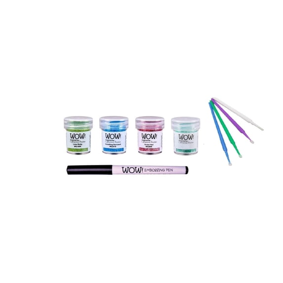 Wow! Embossing Powders & Pen Bundles with Purple Turtle Products Detail Sticks (Lime Ricky Collection)