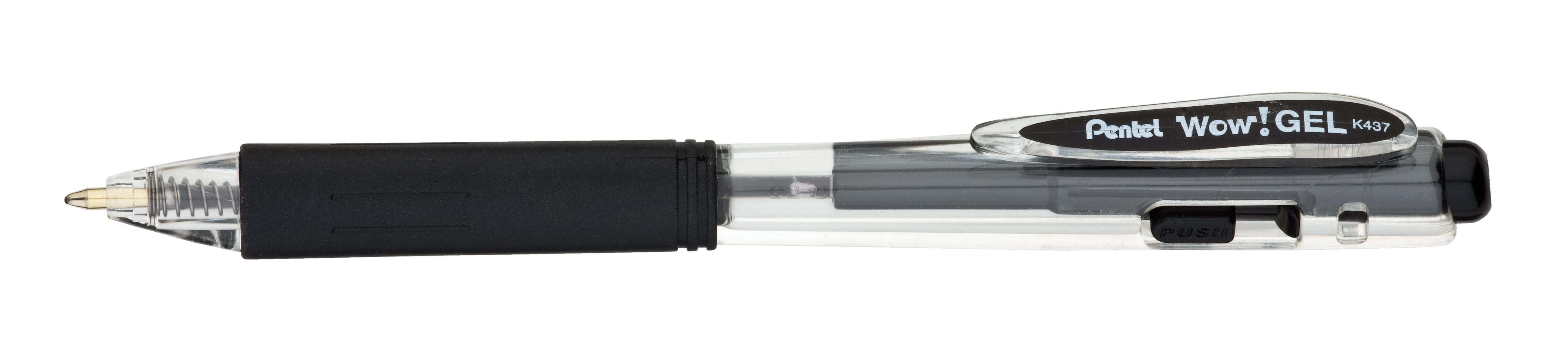 Wow! Gel Pen, Retractable, Medium 0.7 Mm, Black Ink, Clear/black Barrel, Dozen | Bundle of 5 Dozen