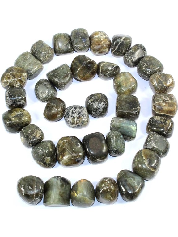 Wow Labradorite Tumbled Stone 100 Grams 1" - 1.5" Genuine A Grade W/ Velvet Pouch Quality Original Gemstone Spiritual Psychic Healing Positive Energy Reiki Pouch Aura Gift Chakra
