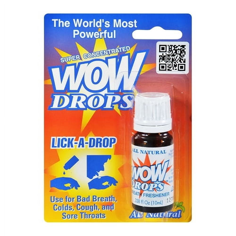 Wow Lick A Drops Breath Freshener, Peppermint, 0.32 Oz