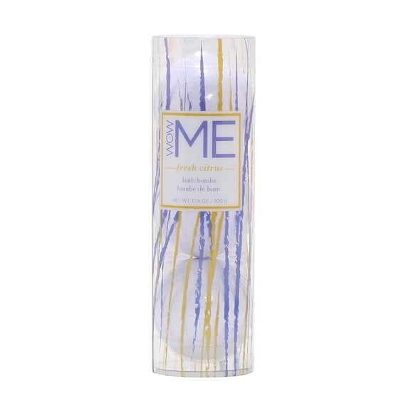 WOW ME Scented Balancing Bath Bomb with 1 Purple-Colored Bath Bomb, Fresh Citrus, 1 Count
