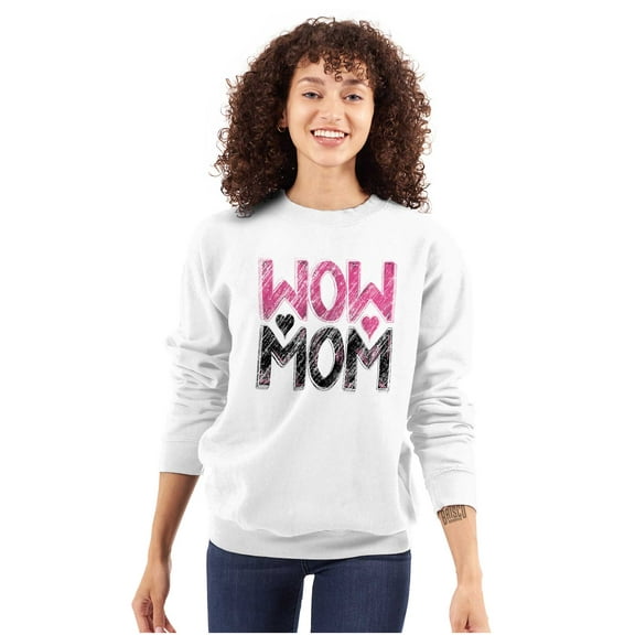 Wow Mom Freaking Awesome Mothers Day Women Plus Size Crewneck Sweatshirt Brisco Brands 2X