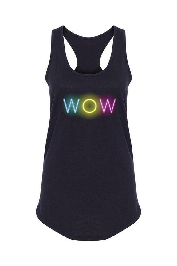 Wow Neon Letter Design Tank Women -Image by Shutterstock, Female Large