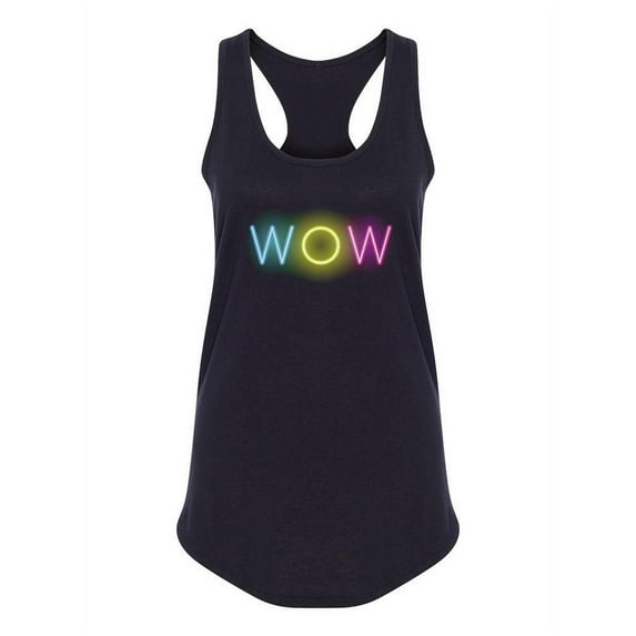 Wow Neon Letter Design Tank Women -Image by Shutterstock, Female Medium