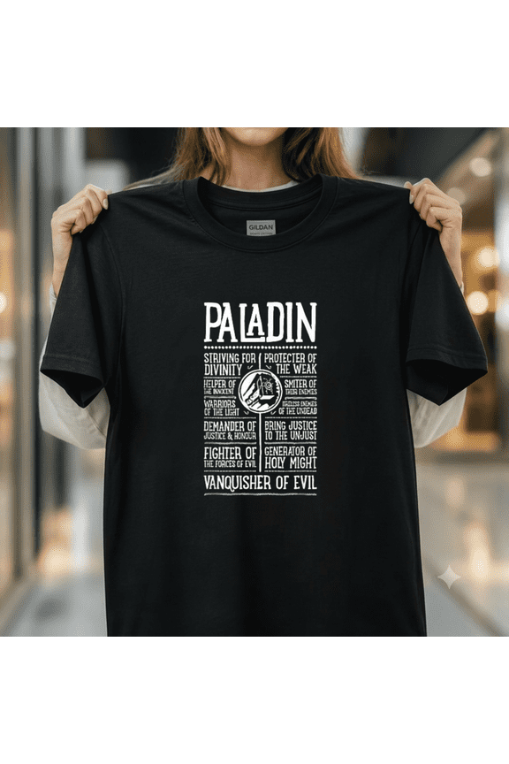 Wow Paladin Role Playing Gamer Holy Knight Fantasy Character Unisex T-Shirt, up to size 5XL