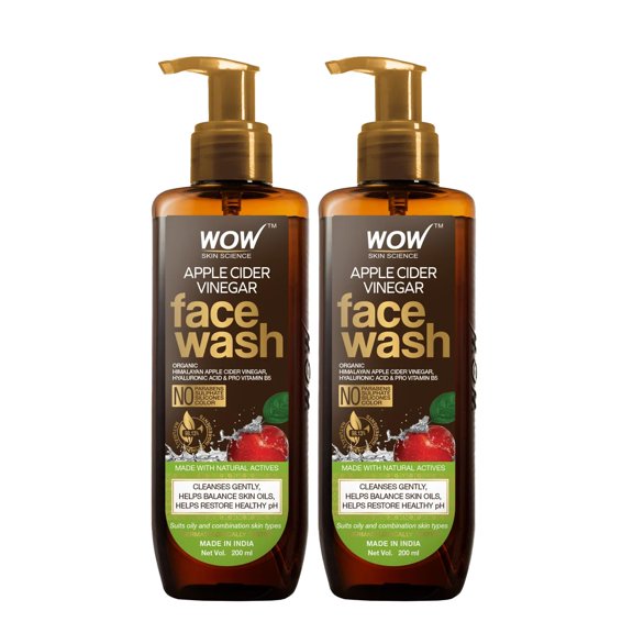 Wow Skin Science Apple Cider Vinegar Refreshing Face Wash|Deep Cleansing|For Oily Skin|Fresh, Clear Skin|For Pimples|Paraben & Sulphates Free|Face Wash For Women & Men|200 Ml|Pack