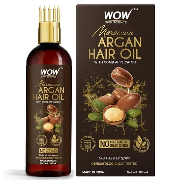 Wow Skin Science Moroccan Argan Hair Oil, 100ml