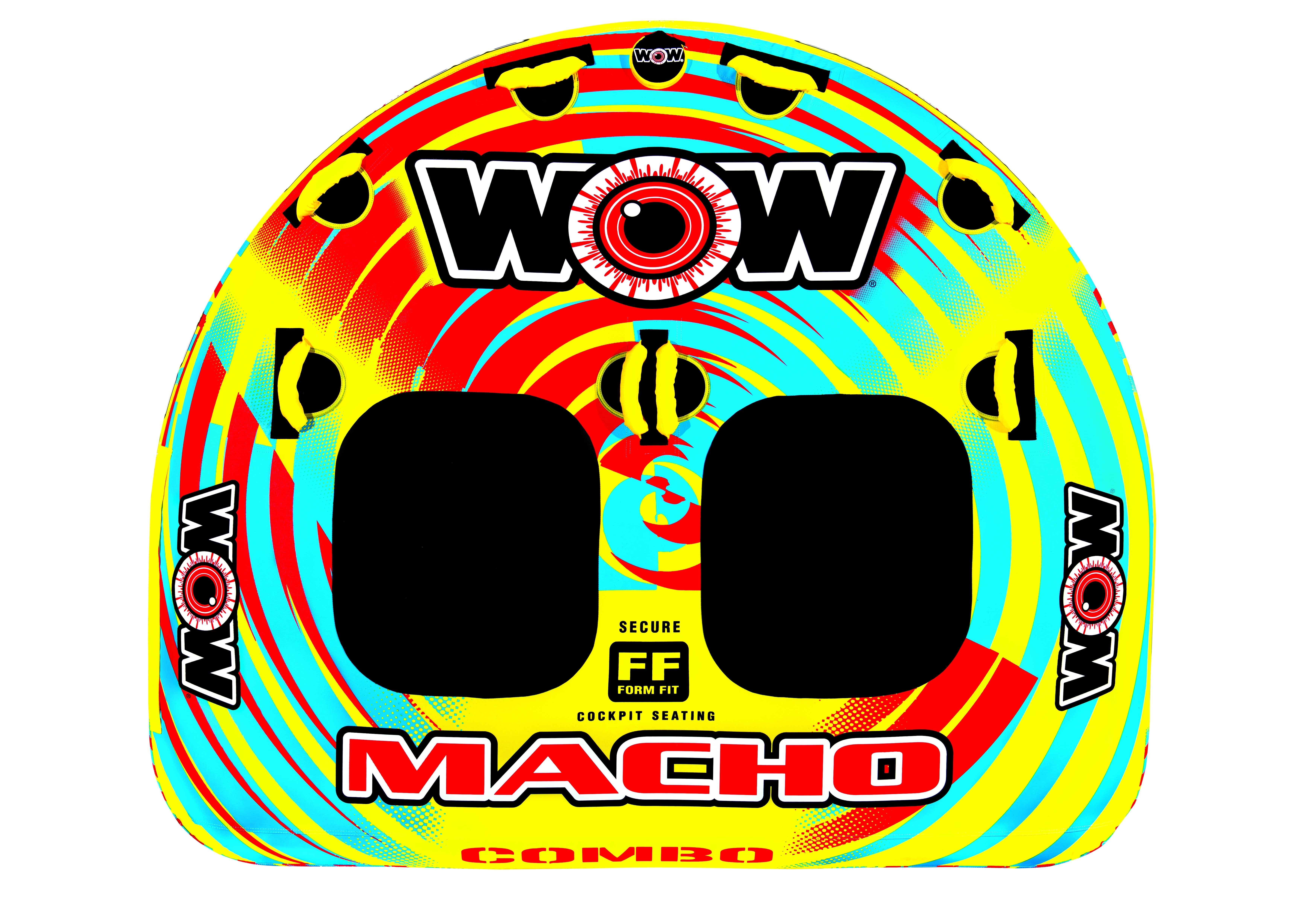WOW SPORTS Macho 1-2 Rider Inflatable Towable for Boating and Watersports