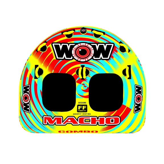 WOW SPORTS Macho 1-2 Rider Inflatable Towable for Boating and Watersports
