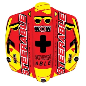 WOW Watersports Steerable 1 to 2 Person Towable Tube with Handles, Red