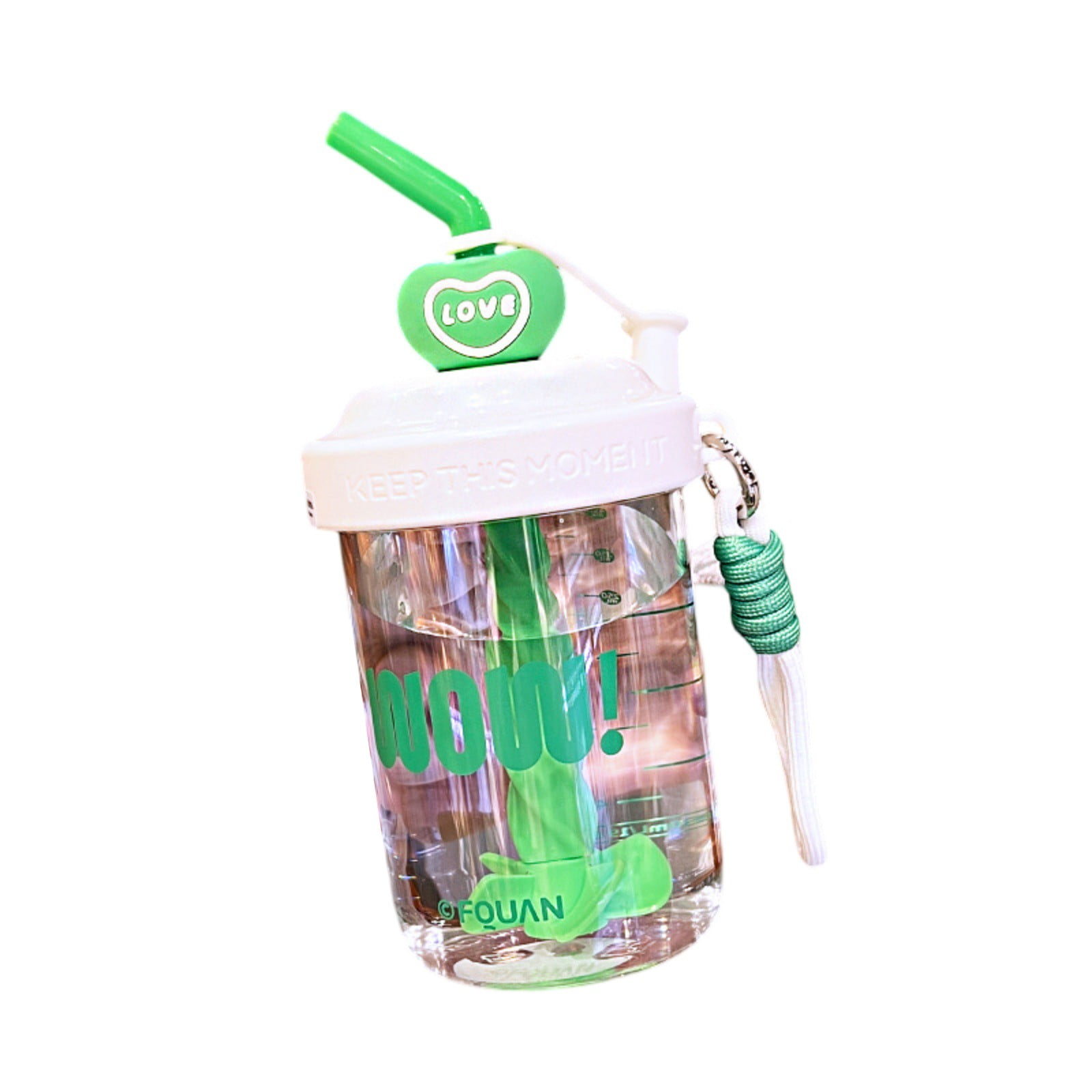 Wow Stirring Cup, High - Aesthetic Summer Straw Water Bottle With Stirring Function, Portable Heat - Resistant Large - Capacity Design For Girls, Students, Daily Use, Travel