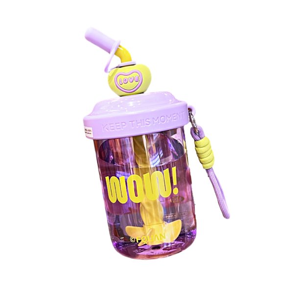 Wow Stirring Cup, High - Aesthetic Summer Water Bottle With Straw, Heat - Resistant Large - Capacity Cup For Girls, Students For Daily Use, School, Travel