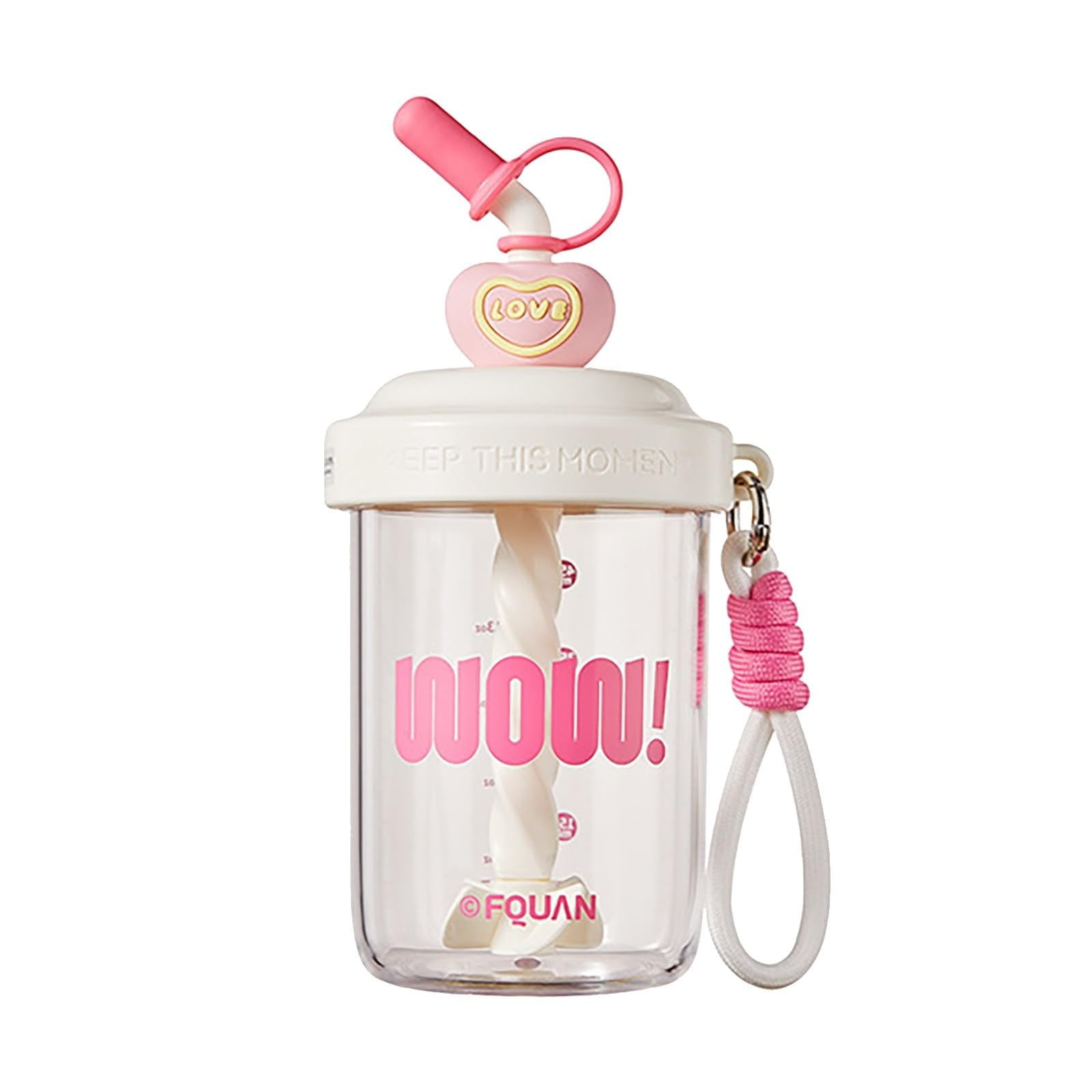 Wow Stirring Cup With Straw - High - Aesthetic Design, Heat - Resistant, Large Capacity (580Ml) For Girls - Summer Use, Student, Portable Daily, Outdoor Activities