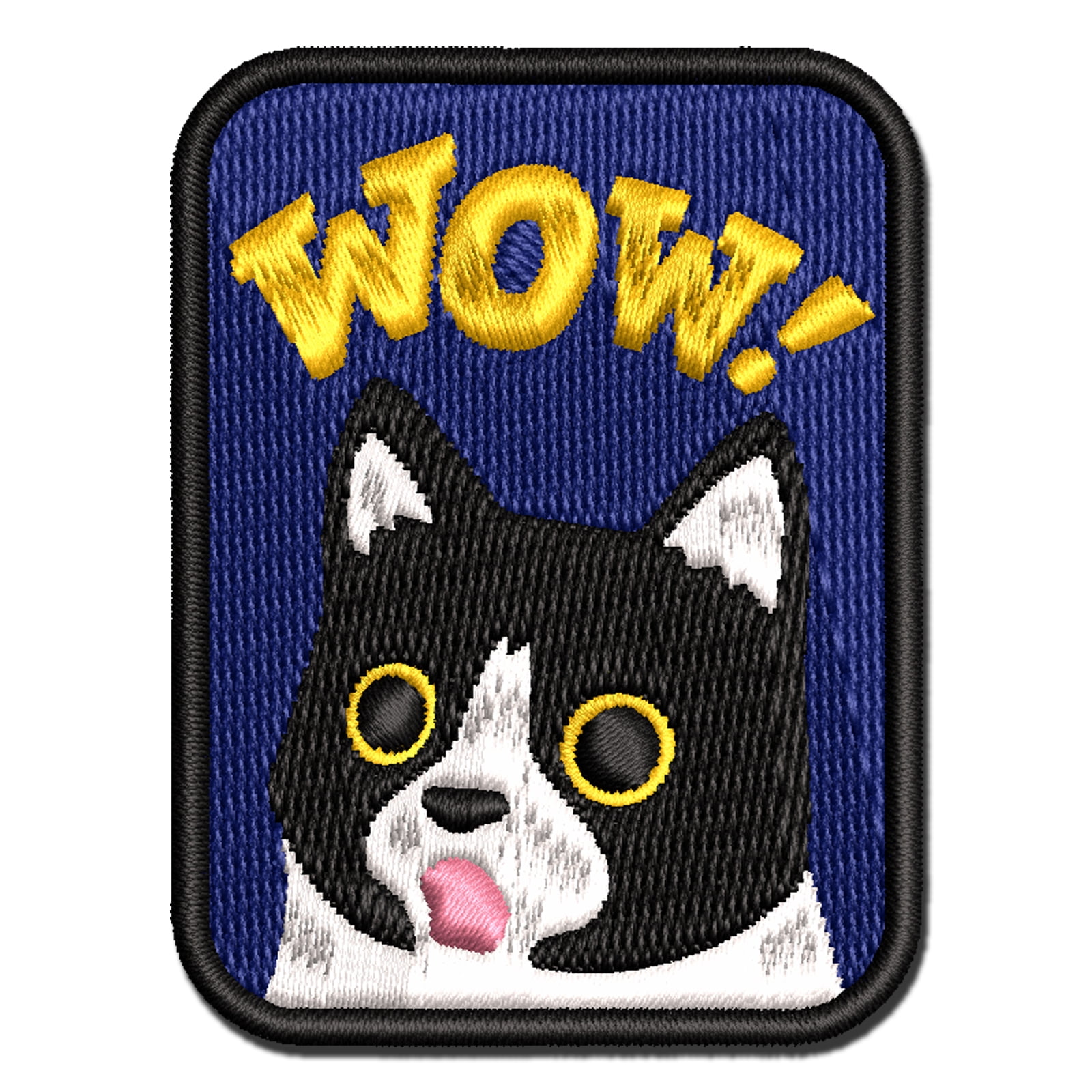Wow Surprised Cat Teacher Student Applique Multi-Color Embroidered Iron ...