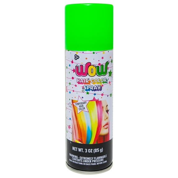 Wow Temporary Hair Color Spray, Fluorescent Green