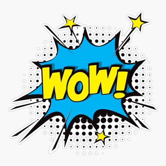 Wow Typography Art Vinyl Decal Sticker