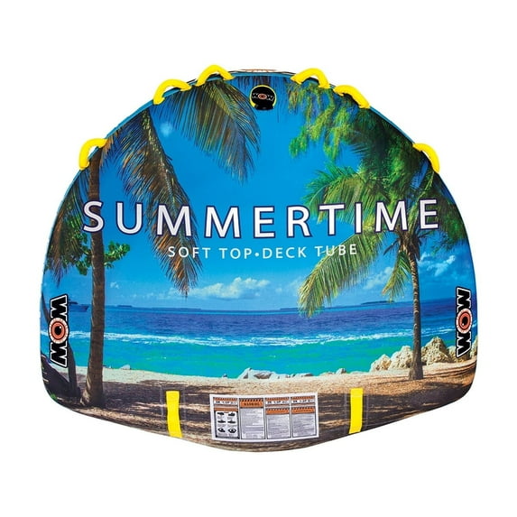 WOW Sports Summertime 3-Rider Towable, Soft Top Deck Tube for Boating