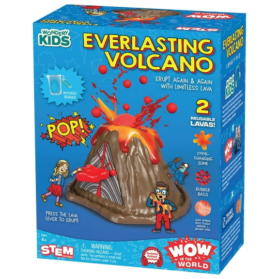 Wow in The World Everlasting Volcano | Erupt Your Volcano Again & Again, Slime Lava, Rubber Lava Rocks, Companion Audio Content, Bonus Reusable Science Tool, STEM Toy for Kids 4+ by Thames & Kosmos