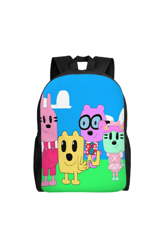 Wow Wow Wubbzy Backpack Aesthetic Large Capacity Laptop Bookbag College Travel Hiking School Daypack Rucksack