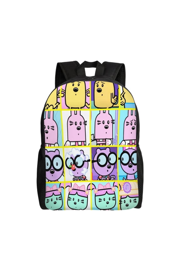 Wow Wow Wubbzy Backpack Aesthetic Large Capacity Laptop Bookbag College Travel Hiking School Daypack Rucksack