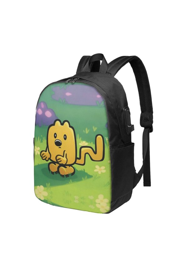 Wow Wow Wubbzy Backpack Large Laptop Bookbag with usb Charging Port College Travel Hiking School Computer Daypack Rucksack