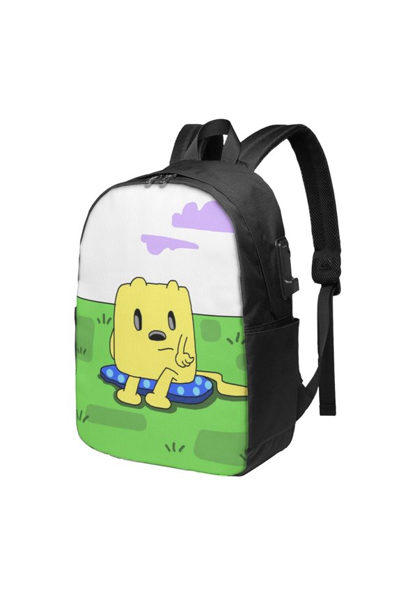 Wow Wow Wubbzy Backpack Large Laptop Bookbag with usb Charging Port College Travel Hiking School Computer Daypack Rucksack