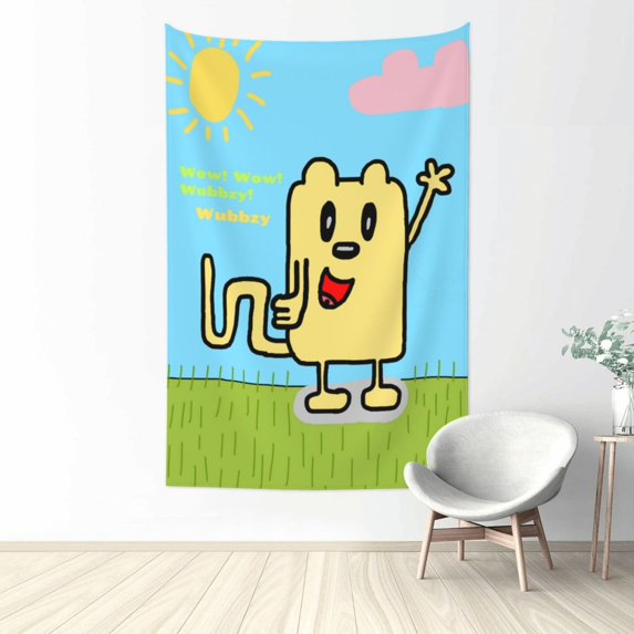 Wow Wow Wubbzy Tapestry Wall Hanging, Art Poster Decor Tapestries for Bedroom Living Room Dorm Home Party, 80"x60"