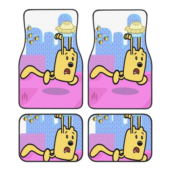 Wow Wow Wubbzy Car Floor Mats Set of 4, Anti-Skid Universal Automotive Carpet Front Rear Floor Foot Pads Interior Accessories Decorative for Vehicle Car Truck SUV Van