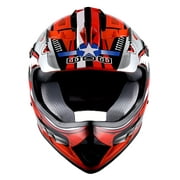 Wow! Youth Kids Motocross BMX MX ATV Dirt Bike Helmet HBOY Shark Red, Goggles, Skeleton Red Glove Bundle