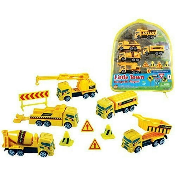 WowToyz Construction Vehicles Backpack Playset