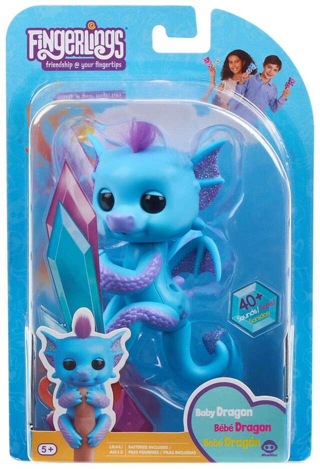 WowWee Fingerlin Baby Dragon Tara Blue Interactive Pet