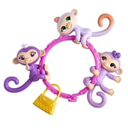 WowWee Fingerlings Minis-Series 1-5 Piece Banana Blister 3 Figures Plus Bonus Bracelet and Charm - assorted colors