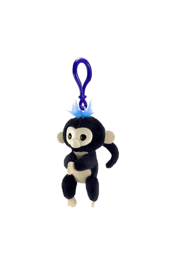 WowWee Fingerlings Plush Hugger Clip On Monkey Key Chain Color Black