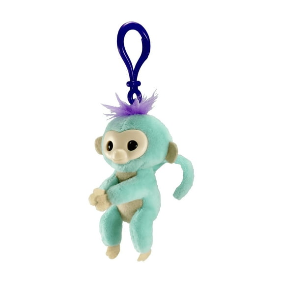WowWee Fingerlings Plush Hugger Clip On Monkey Key Chain Color Light Aqua