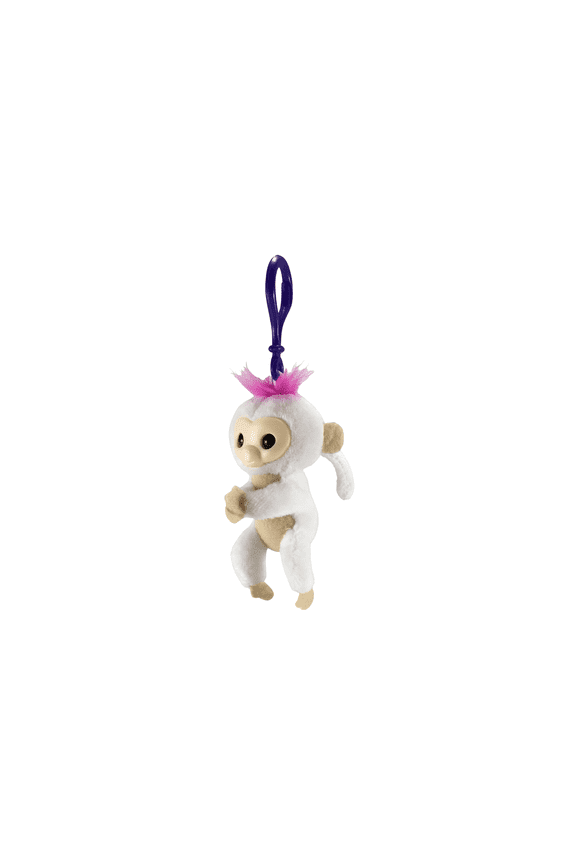 WowWee Fingerlings Plush Hugger Clip On Monkey Key Chain Color White