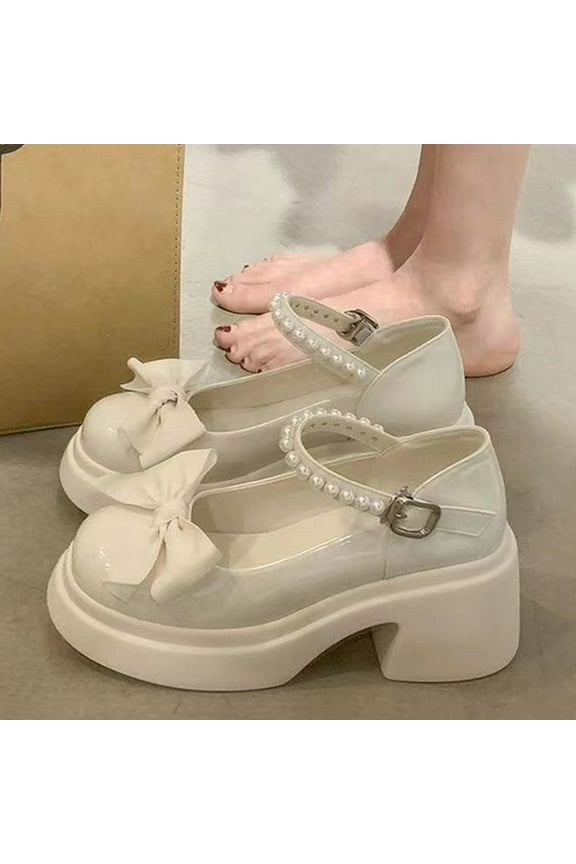 Bow Mary Jane Shoes for Women – Comfortable T-Strap Slip-On with Vintage-Inspired Casual Footwear