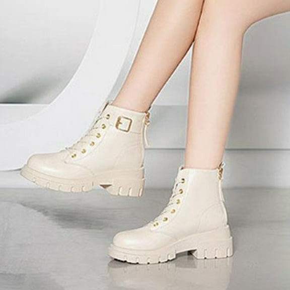 Wowcloth British-Style Chunky Heel Ankle Boots for Women – Elevating Design for Comfortable and Stylish Everyday Wear