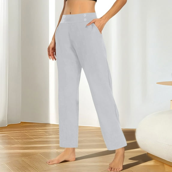 Wowcloth Casual Loose Fit Pocket Yoga Pants, Casual Pants, Long Pants